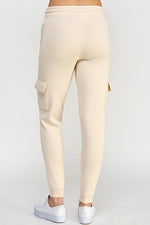 Fleece High Rise Cargo Jogger Pants