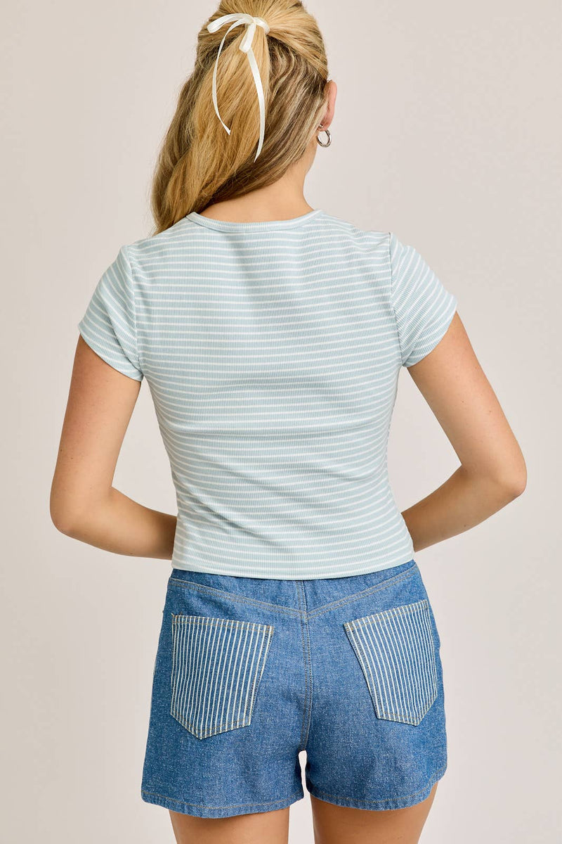 Round Neck Short Sleeve Top
