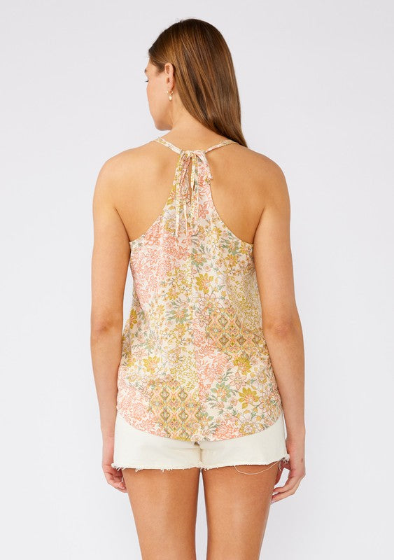 Bohemian Floral V-Neck Racerback Tank Top