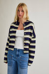 Navy & Yellow Striped Cardigan