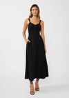 V-Neck Ruched Button Down Maxi Dress