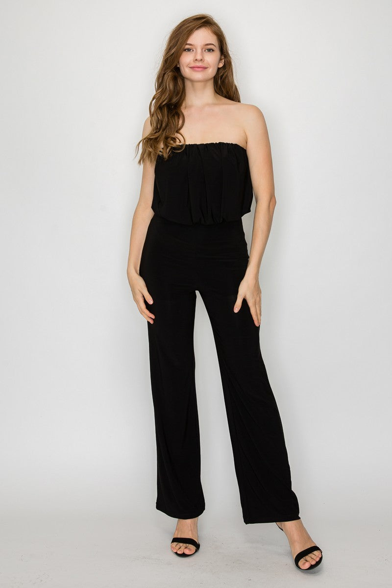 Tube Crumpled Pleats Jumpsuit