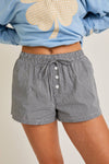Waist Tie Check Shorts