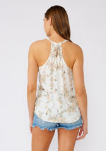 Floral V Neck Halter Tank Top