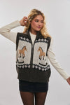 Horse Zip Up Sweater Vest