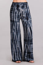 Tye Dye Palazzo Pants - Navy White