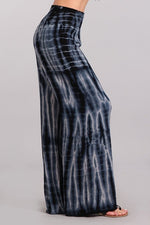 Tye Dye Palazzo Pants - Navy White