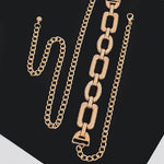 Multi Metal Chain Belt: Gold