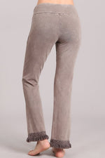 Fringed Ankle Length Pants -  Desert Taupe