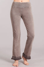 Fringed Ankle Length Pants -  Desert Taupe