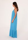 Rayon Gauze Sleeveless V-Neck Maxi Dress - Turquoise