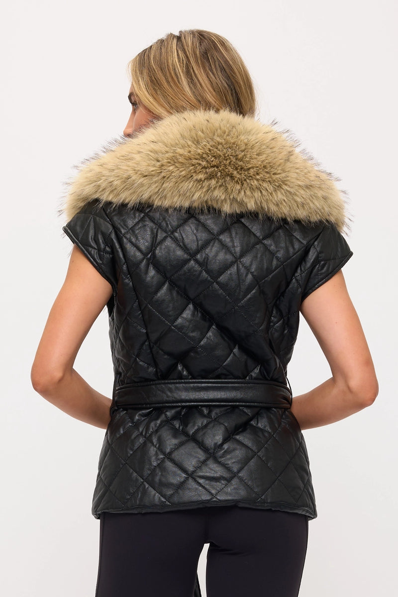 Sovereign Faux Leather Quilted Vest