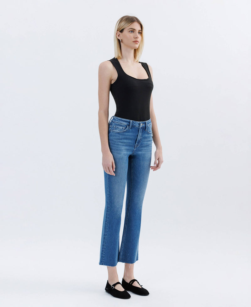 Flying Monkey High Rise Raw Hem Bootcut Jeans