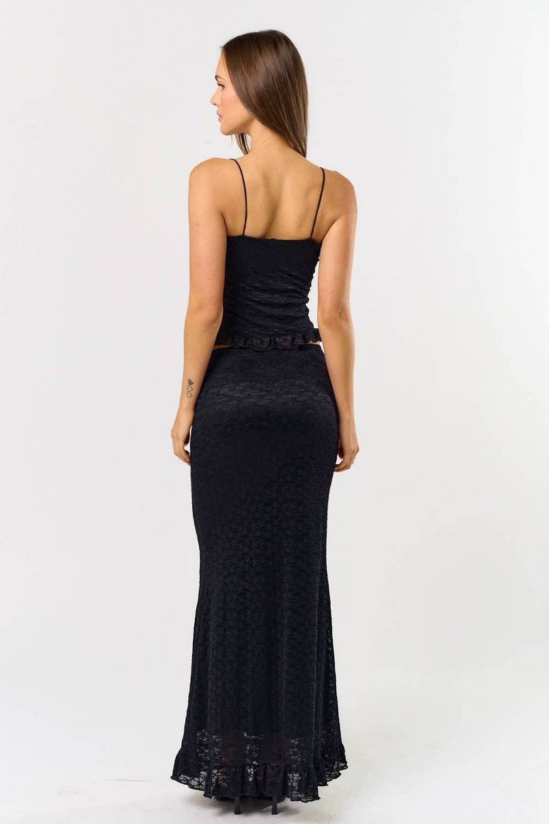 Lace Cami Top and Maxi Skirt Set