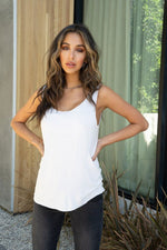 Soft Texture Solid Tank Top - White