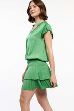 Mini Dress w/ Pleated Skirt - Spring Green