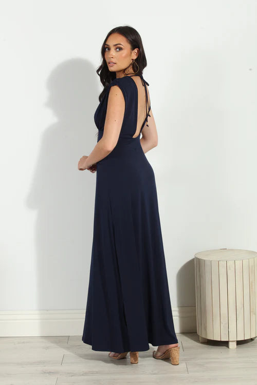 V Maxi Dress - Navy