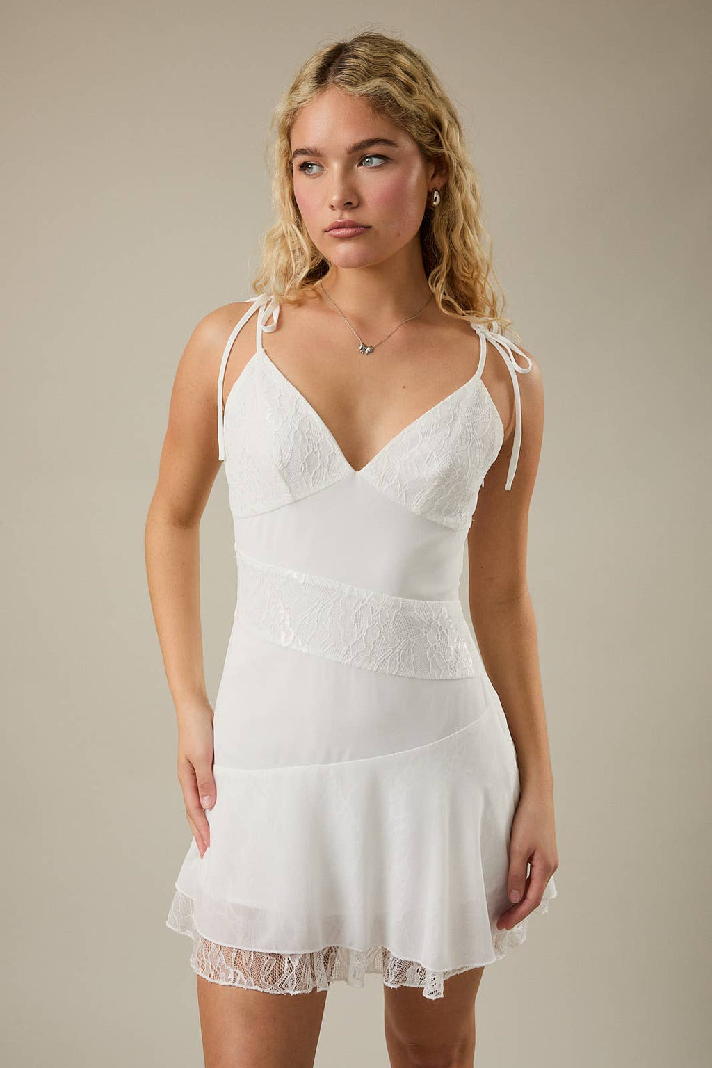 white christmas dresses Flirty Romance Corset Lace-Up Floral A-Line Mini Dress main image 0