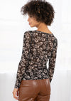 Long Sleeve Body Con Mesh Top