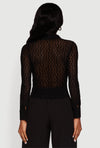 Mesh Flocking Long Sleeve Top