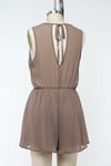 Sleeveless Chiffon Romper -  Mocha