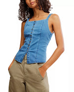 Free People- A Moment In Time Denim Vest