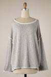 Two Tone Boat Neck Outline Sweater