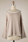 Two Tone Boat Neck Outline Sweater