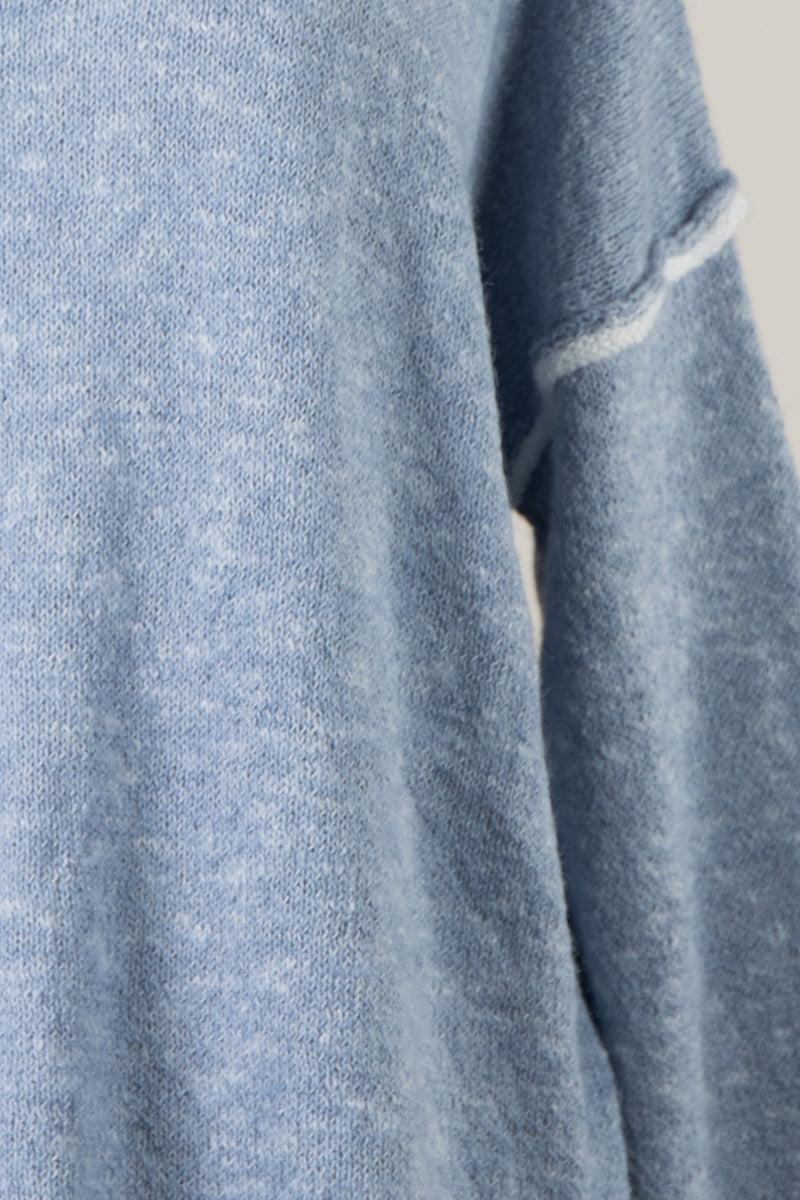 Two Tone Boat Neck Outline Sweater