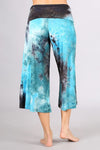 Casual Tie Dye Gasho Pants - Teal/Black