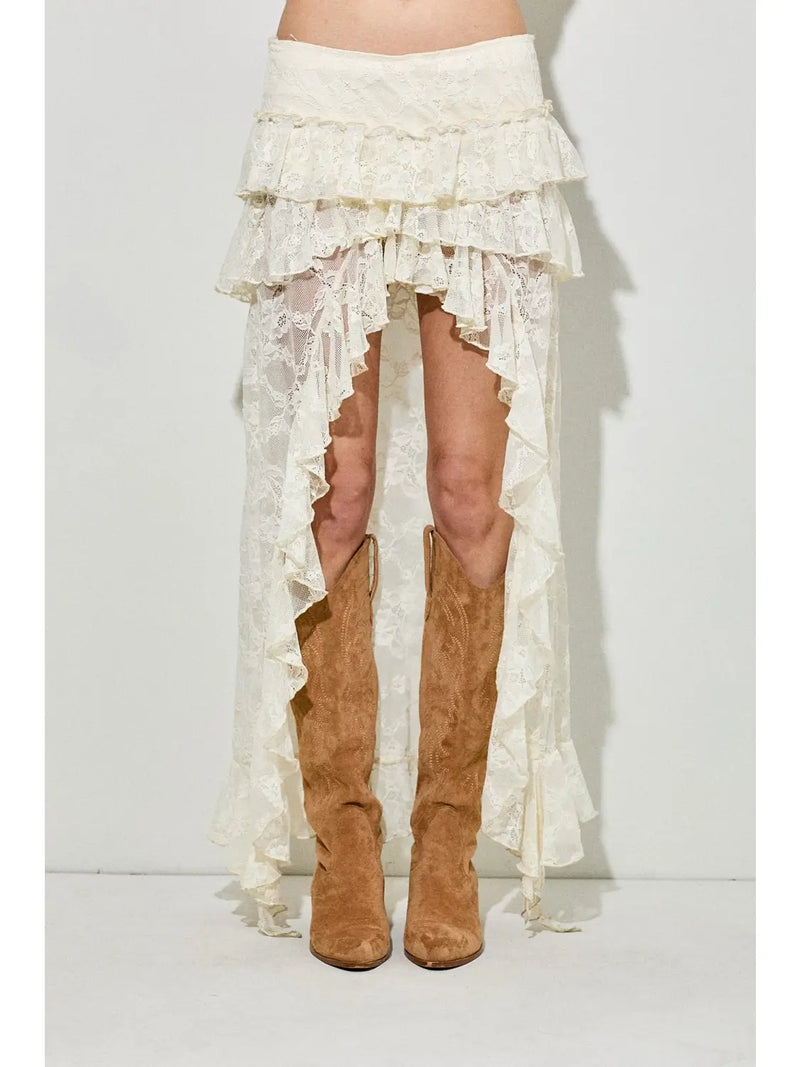 Lace Tiered Maxi Skirt