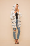 Geo Stripe Oversize Teddy Bear Jacket