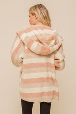 Multicolor Striped Teddy Bear Jacket