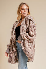 Snake Skinned Oversized Teddy Bear Jacket