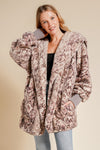 Snake Skin Fur Oversized Hoodie Jacket