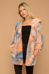 Tie Dyed Oversized Teddy Bear Jacket