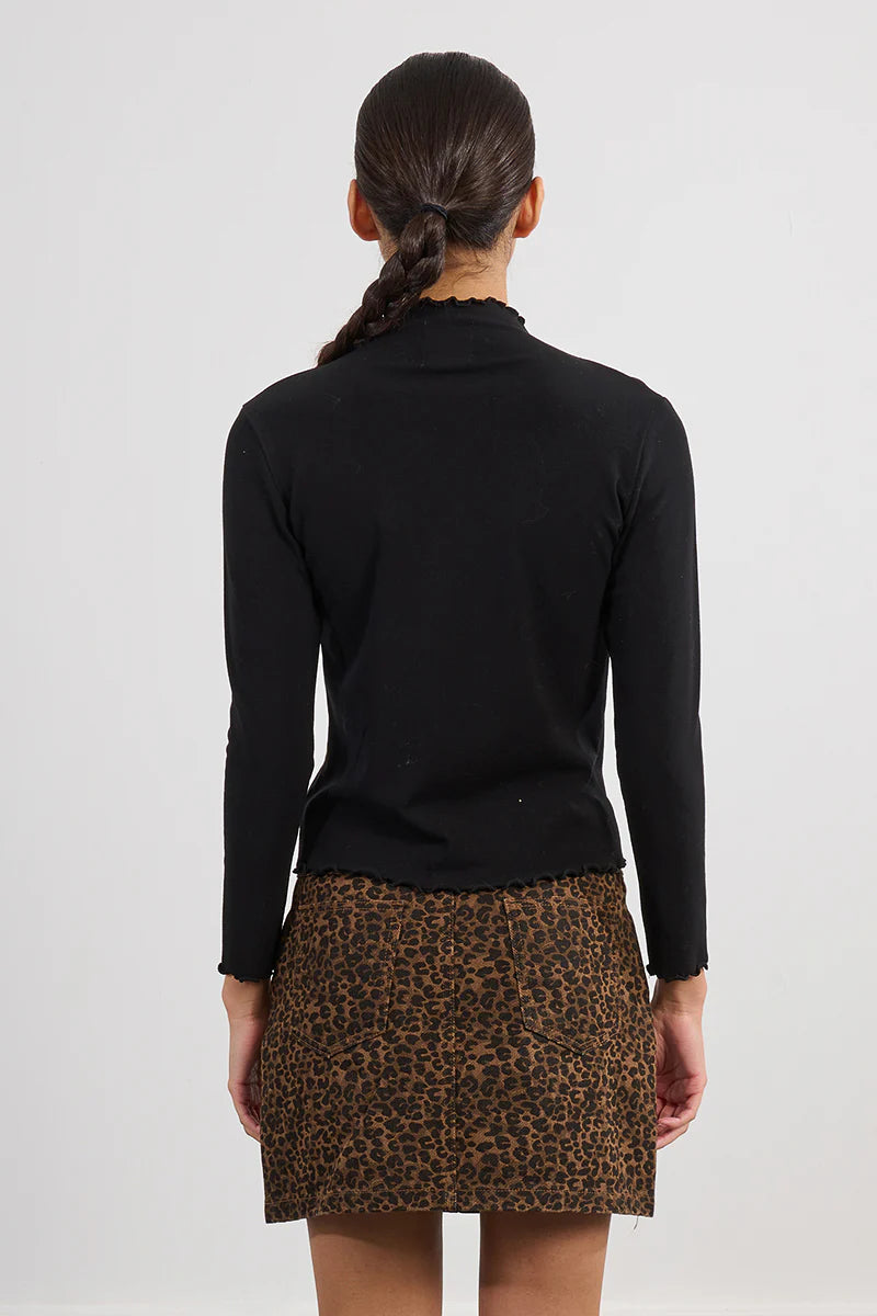 Knitted Ruffle Collared Sweater