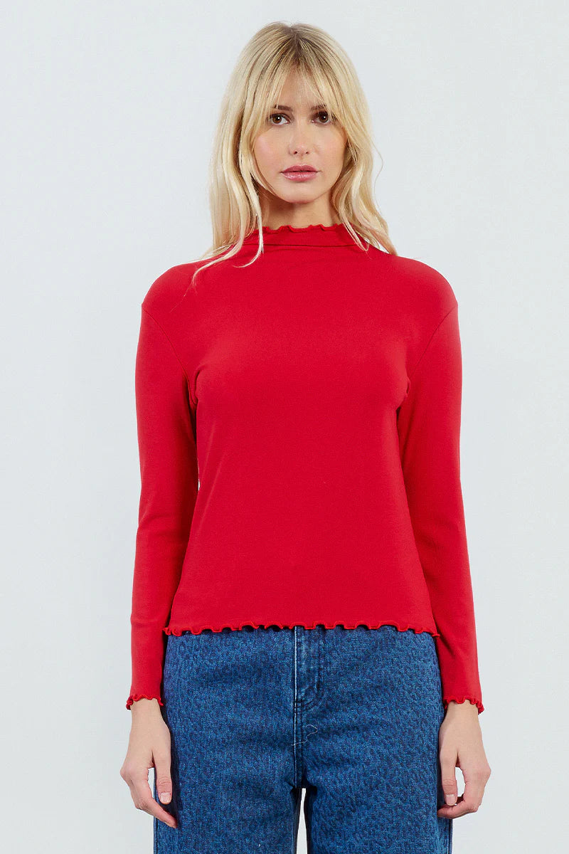 Knitted Ruffle Collared Sweater