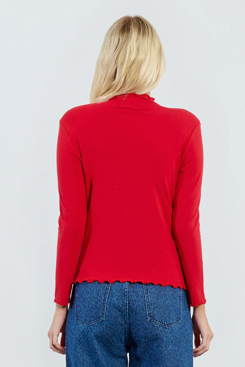 Knitted Ruffle Collared Sweater