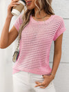 Summer Round Neck Hollow Out Sun Protection Knitted Sweater Cowl