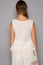 Sleeveless Thermal Cropped Babydoll Top