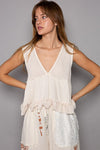 Sleeveless Thermal Cropped Babydoll Top