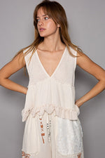 Sleeveless Thermal Cropped Babydoll Top