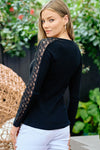 Lace Trimmed Henley Top