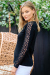 Lace Trimmed Henley Top