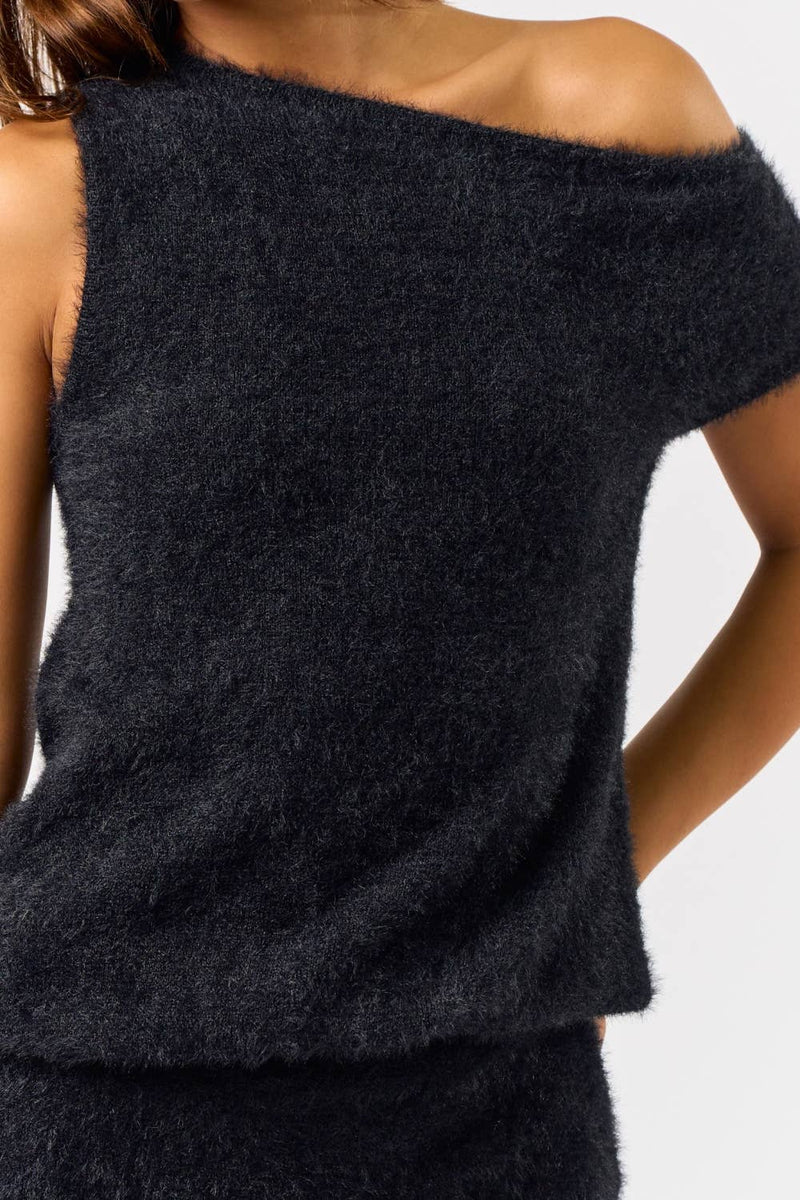 One Shoulder Sweater Knit Dress