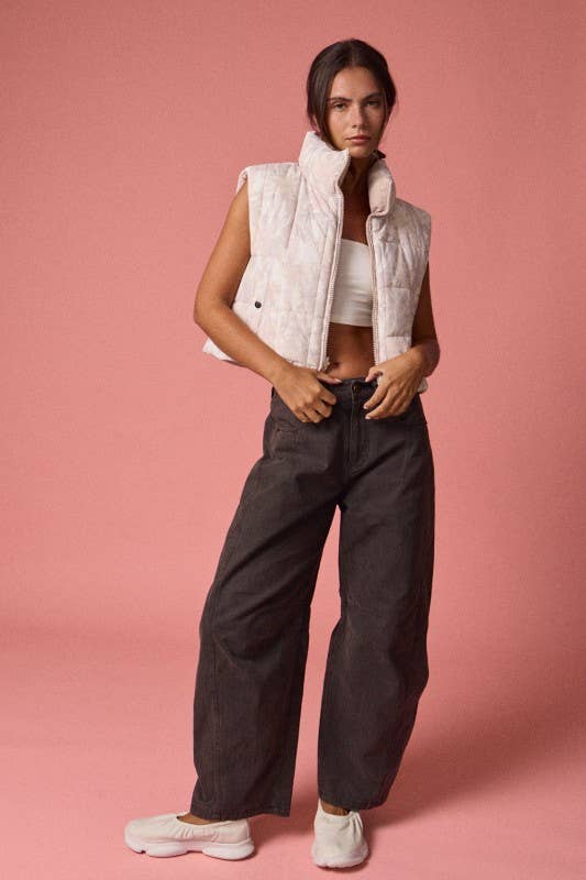 Reversible Cropped Puffer Vest