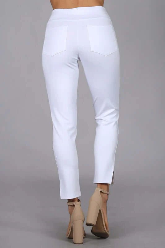 Stretch Cropped Capris - White