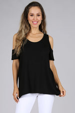 Open Shoulder Top - Black