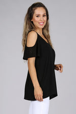 Open Shoulder Top - Black